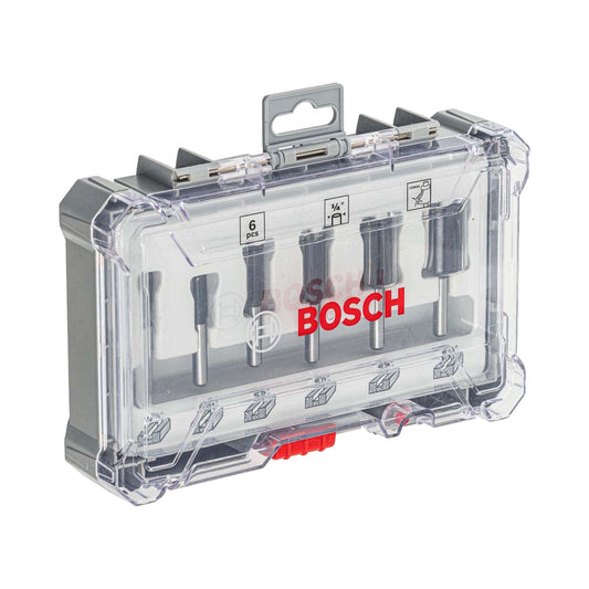 Set de Fresas Rectas x6 piezas Vástago 1/4" BOSCH