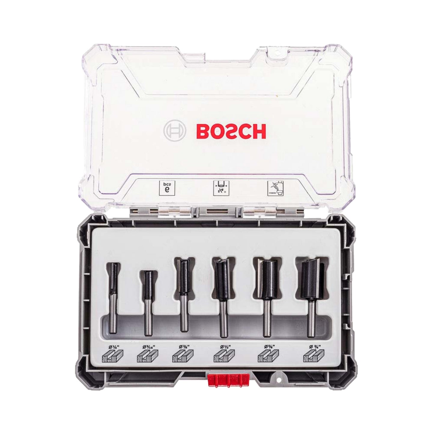 Set de Fresas Rectas x6 piezas Vástago 1/4" BOSCH