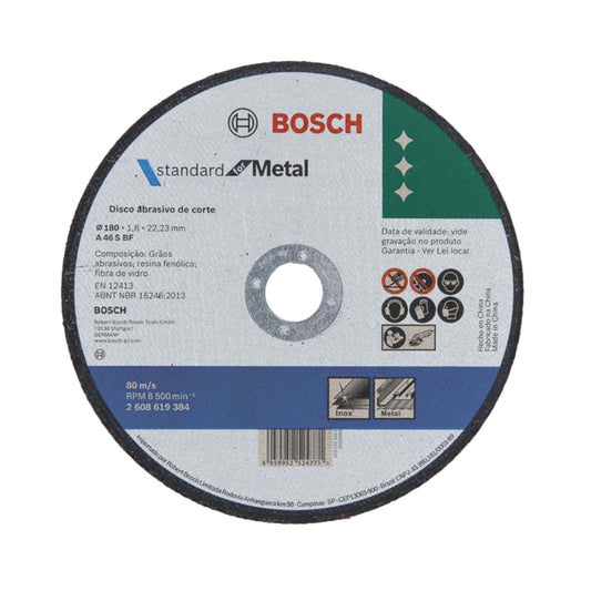 Disco de Corte 180x1,6mm Standard for Metal Inox BOSCH