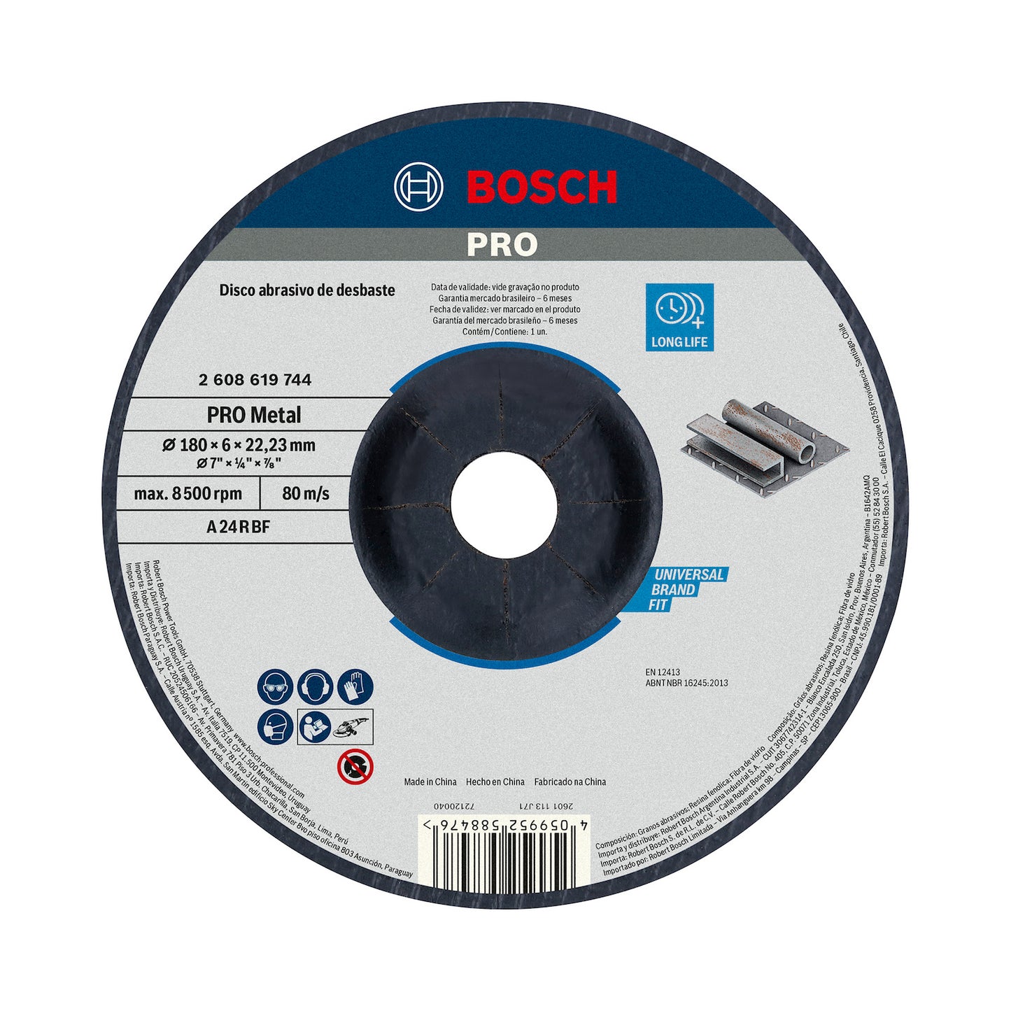 DISCO DE DESBASTE 180x6mm Standard for Metal BOSCH