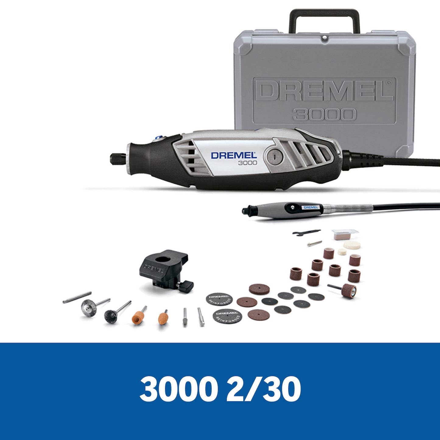 Dremel 3000 Herramienta Multipropósito Con 2 Adaptadores y 30 Accesorios + Maletín